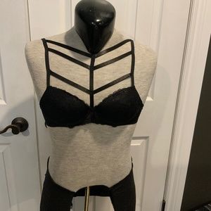 Custom made bad star lingerie cage bra